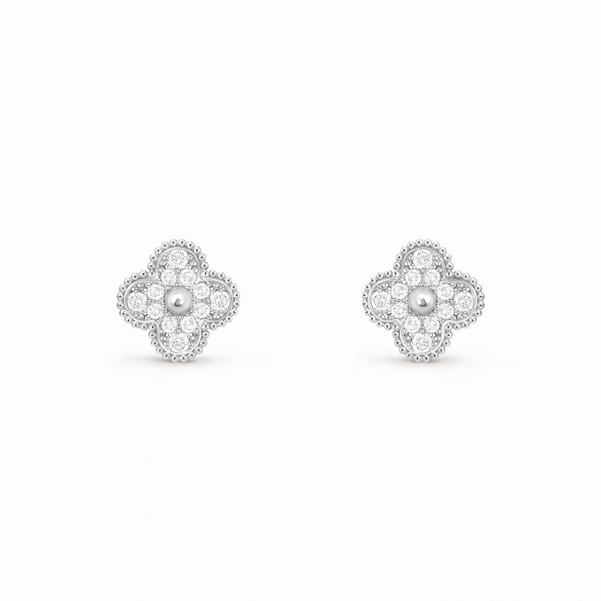 Vintage Alhambra Pavé Four-Leaf Earrings