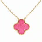 Vintage Alhambra Pink Clover Pendant Necklace
