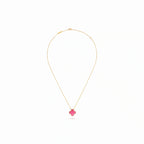 Vintage Alhambra Pink Clover Pendant Necklace