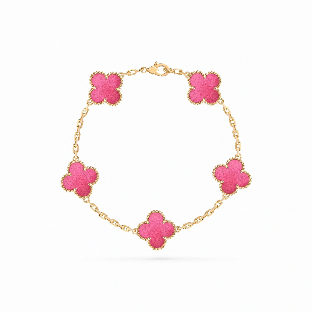 Vintage Alhambra Pink Five Clover Bracelet