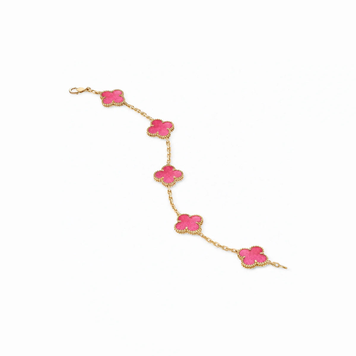 Vintage Alhambra Pink Five Clover Bracelet