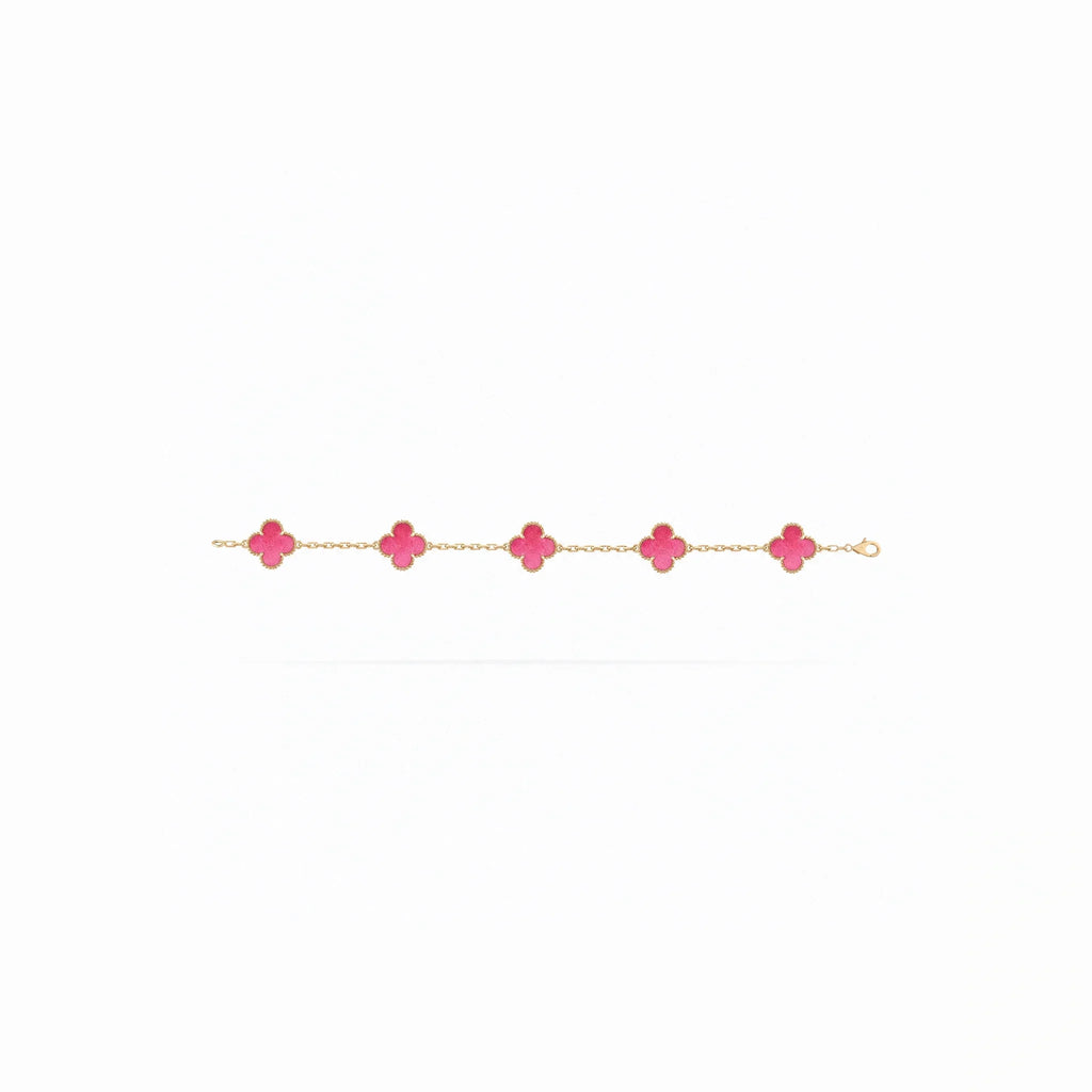 Vintage Alhambra Pink Five Clover Bracelet