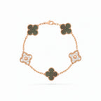 Vintage Alhambra Rose Pavé Clover Bracelet