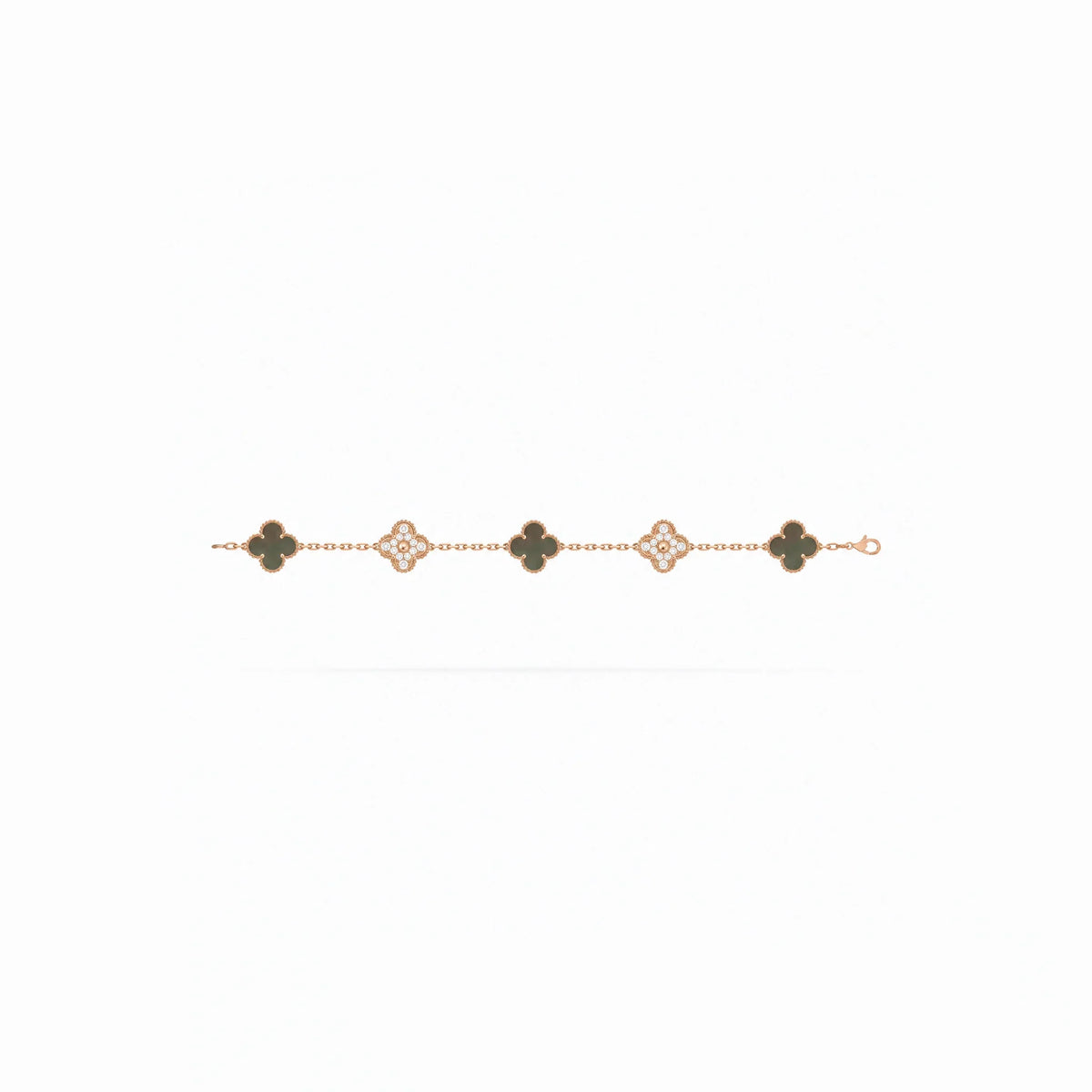 Vintage Alhambra Rose Pavé Clover Bracelet