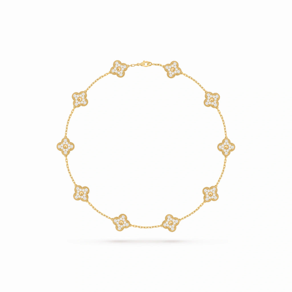 Vintage Alhambra Ten Clover Pavé Necklace