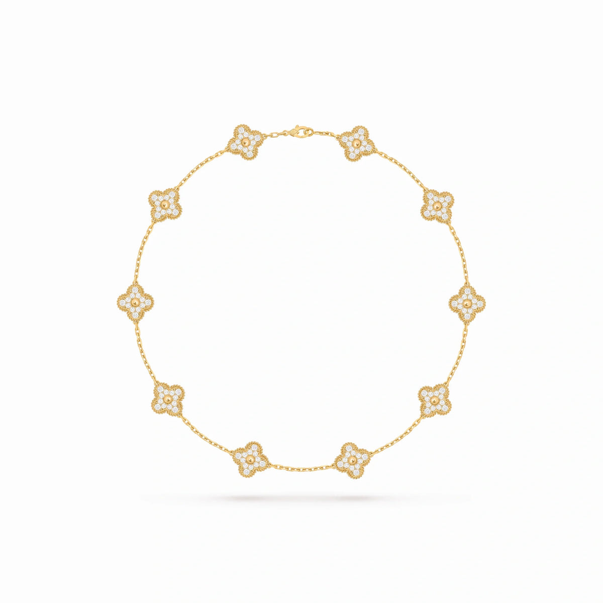 Vintage Alhambra Ten Clover Pavé Necklace