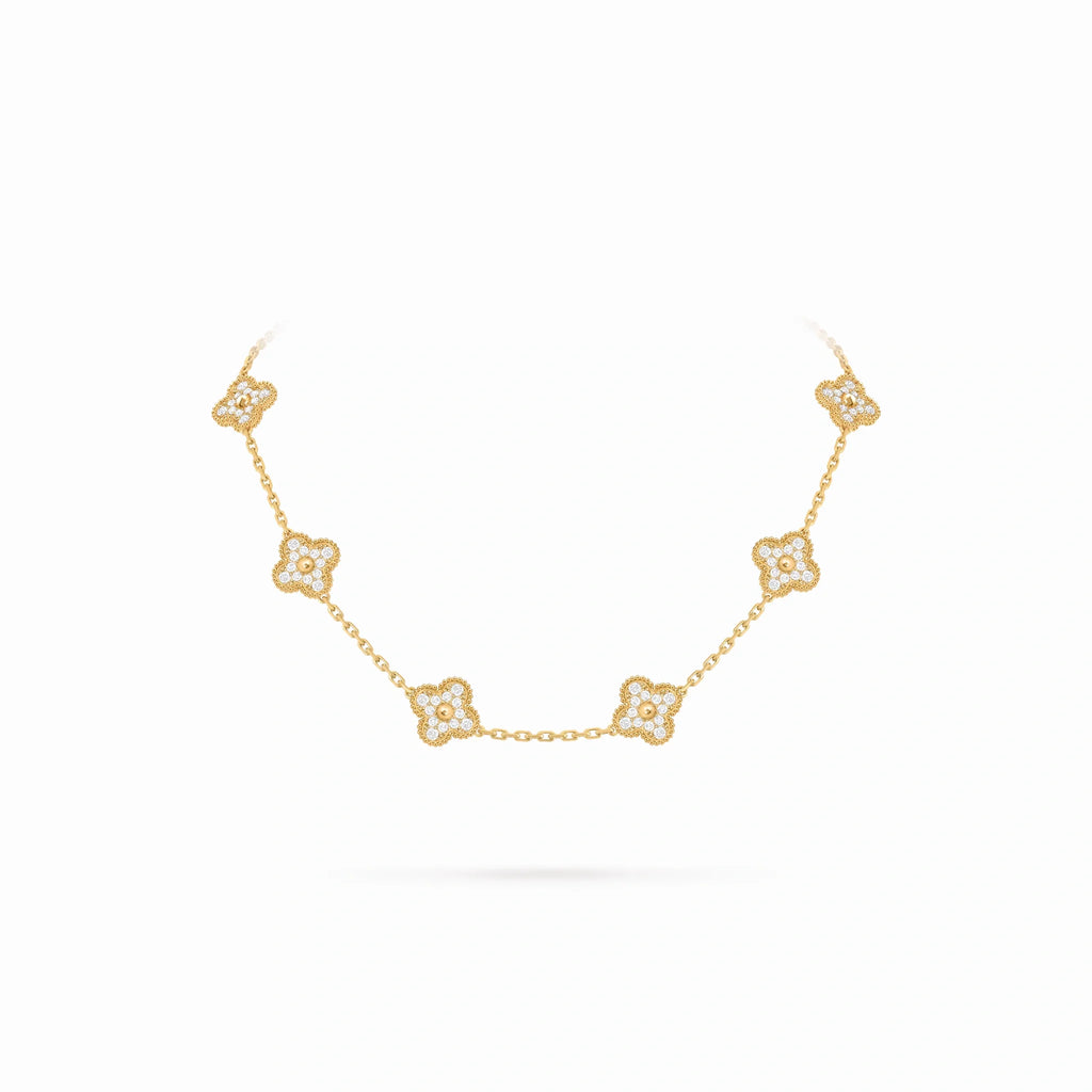 Vintage Alhambra Ten Clover Pavé Necklace