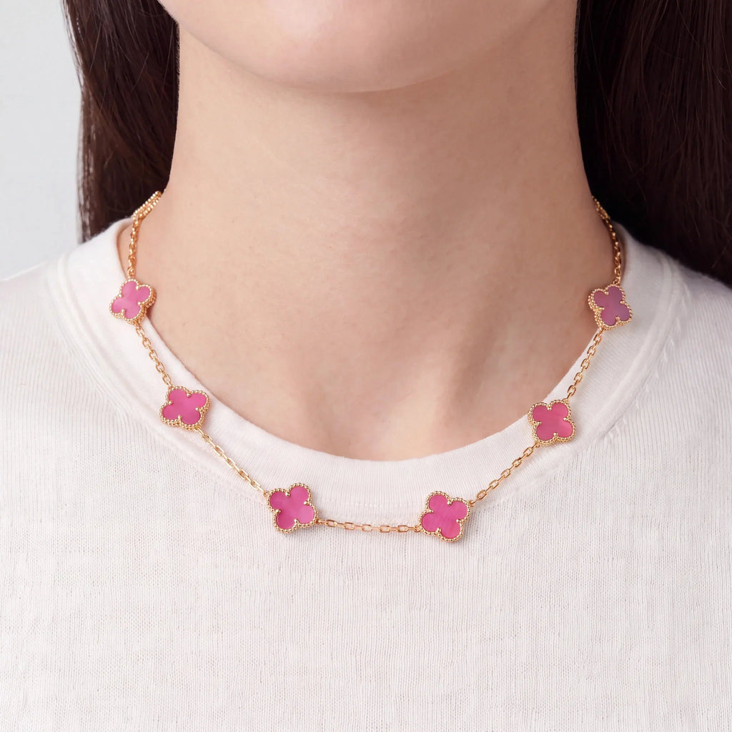 Vintage Alhambra Ten Clover Station Necklace