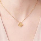 Vintage Alhambra Textured Clover Pendant Necklace