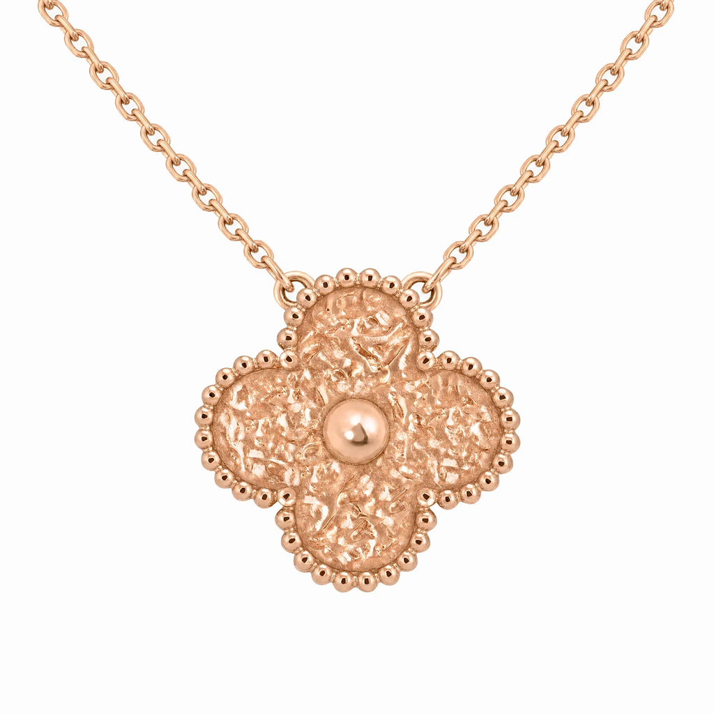Vintage Alhambra Textured Clover Pendant Necklace