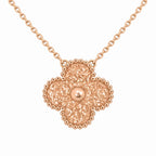 Vintage Alhambra Textured Clover Pendant Necklace