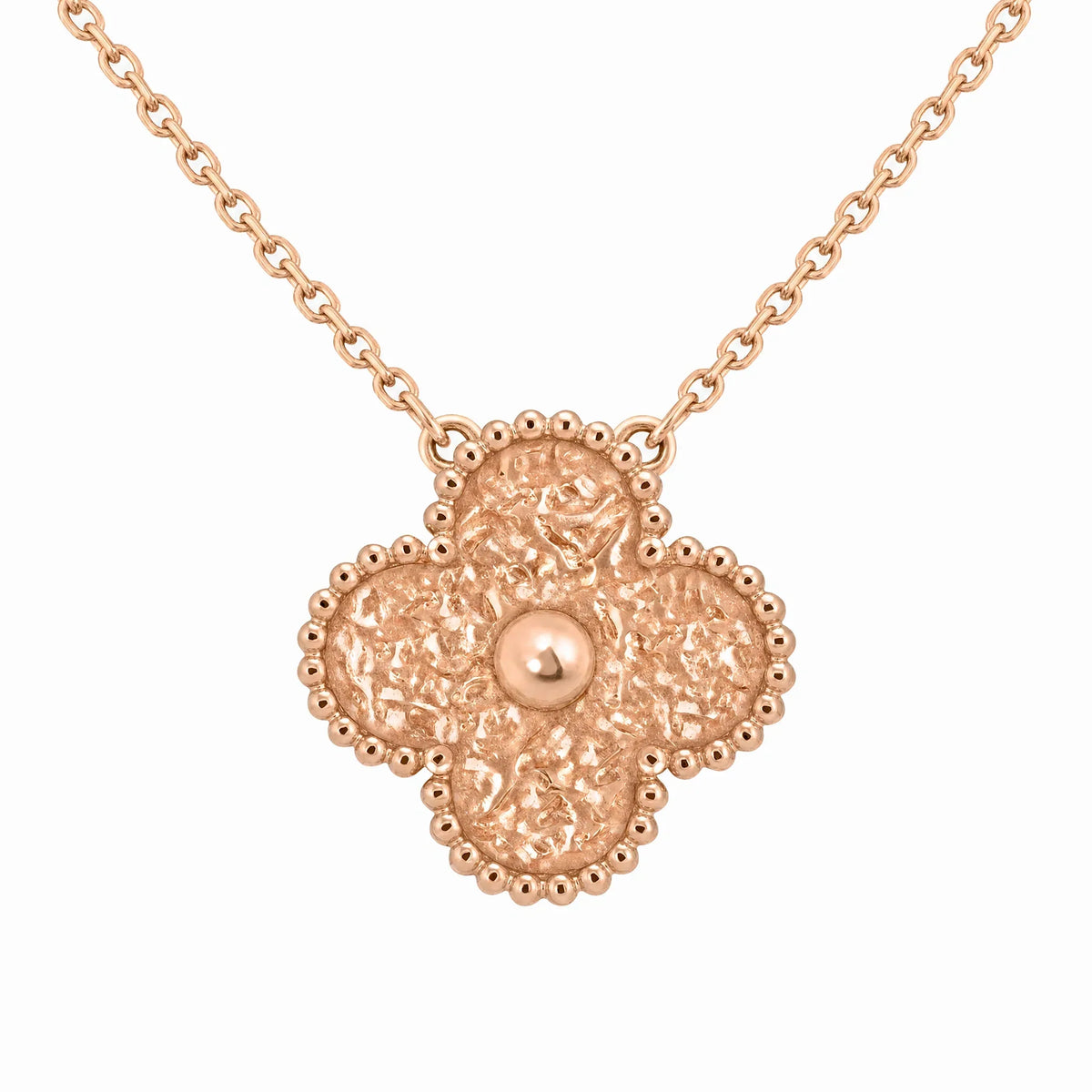 Vintage Alhambra Textured Clover Pendant Necklace