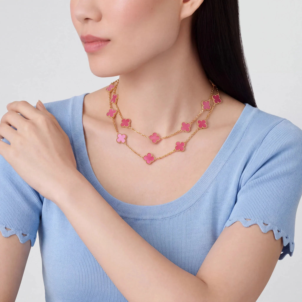 Vintage Alhambra Twenty Clover Layering Necklace