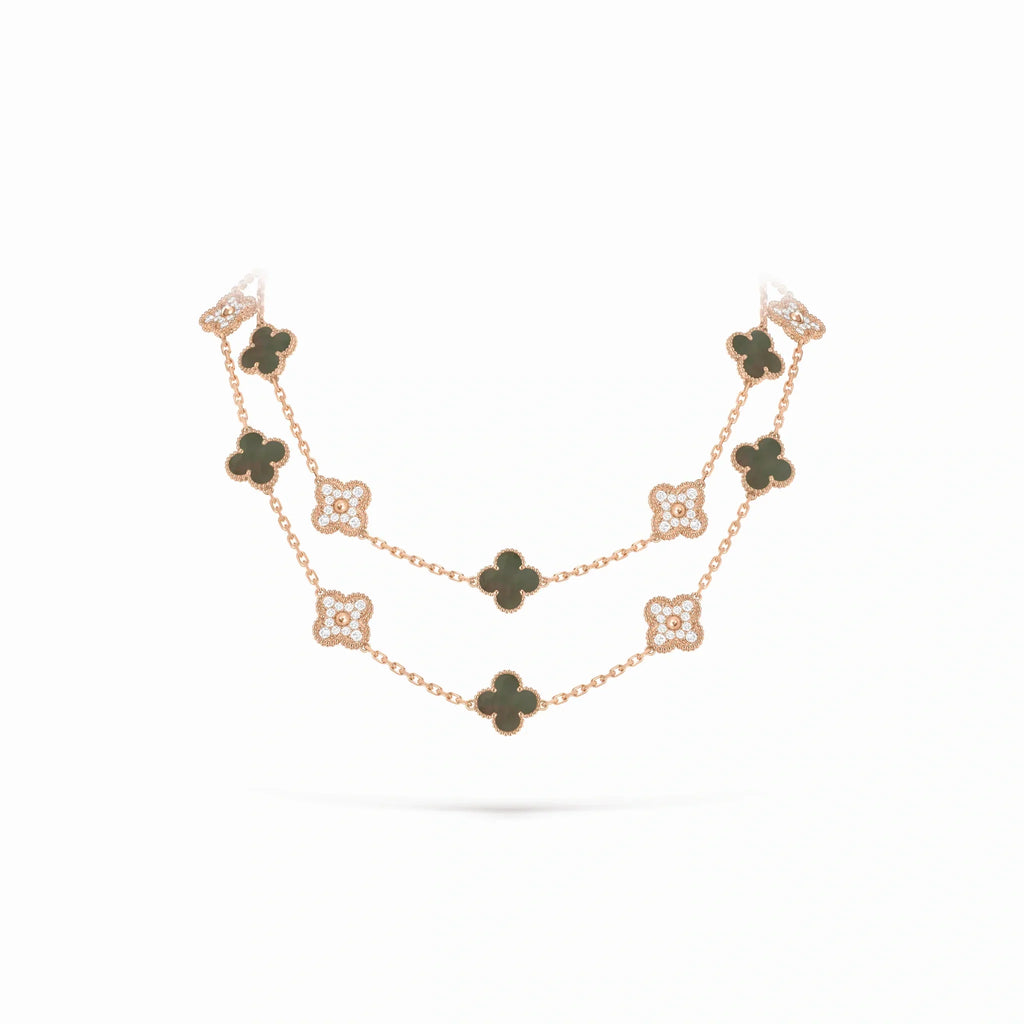 Vintage Alhambra Verdelis Green Clover Necklace