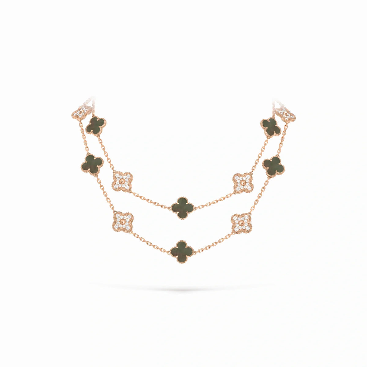 Vintage Alhambra Verdelis Green Clover Necklace