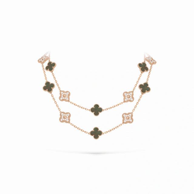 Vintage Alhambra Verdelis Green Clover Necklace